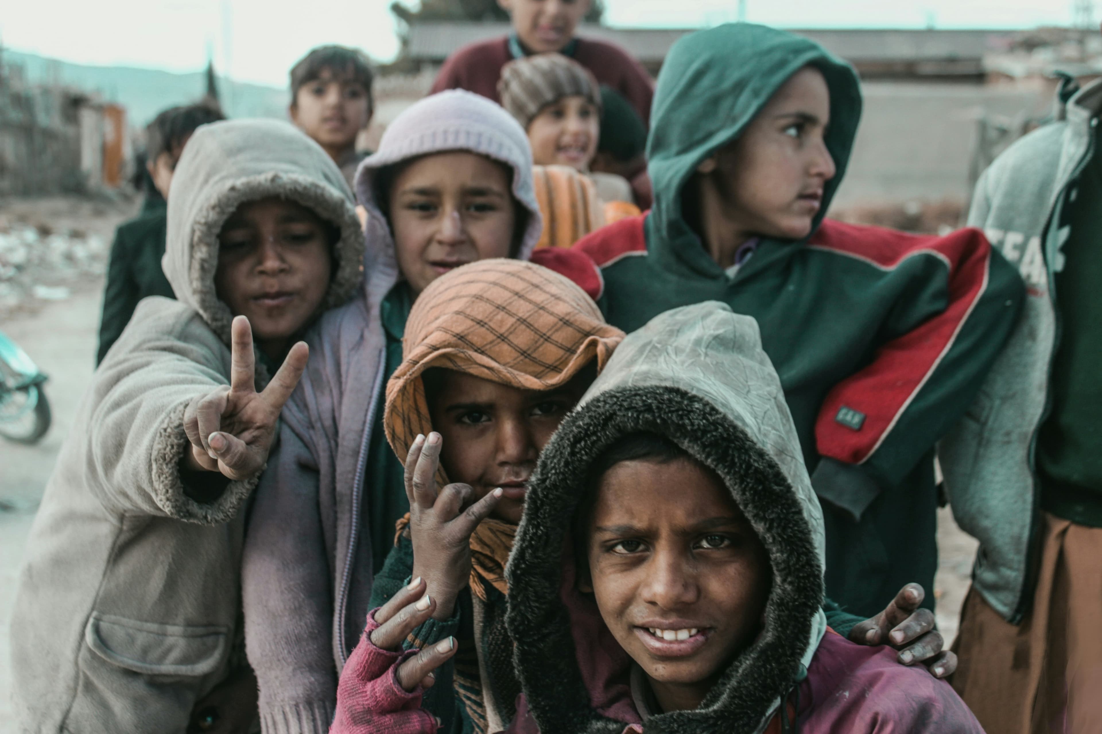 Children in a rural Pakistani community